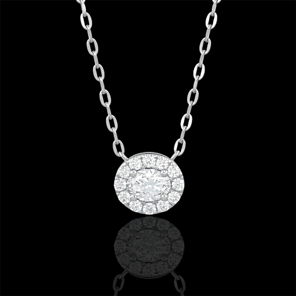Eternity Oval Diamond Halo Necklace