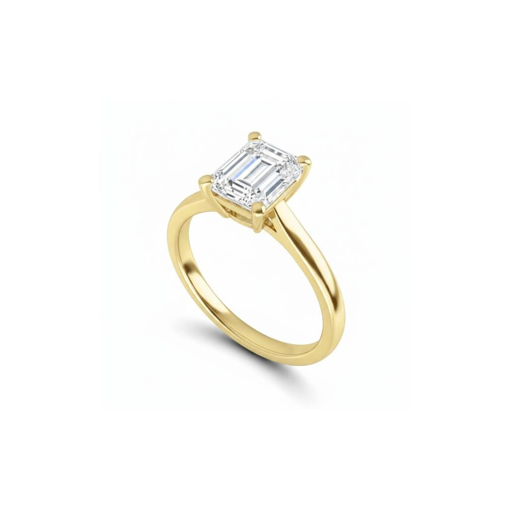 14K Yellow Gold Emerald Cut Diamond Solitaire Engagement Ring | 1.21ct