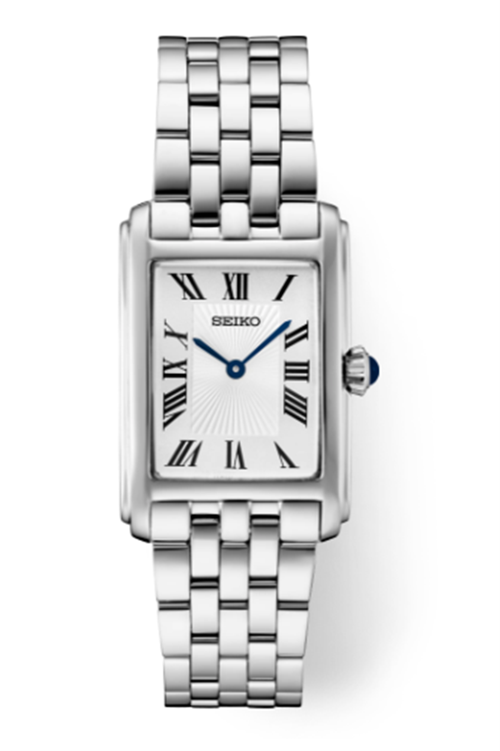 Seiko Essentials Stainless Steel White Roman Numeral Dial Watch – Ref. SWR083