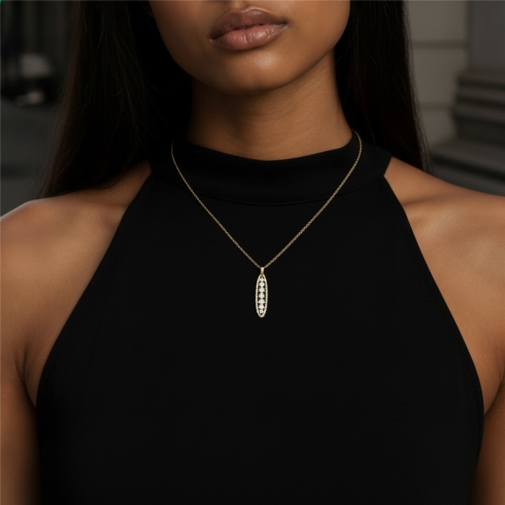 Eternity Diamond Cascading Halo Necklace