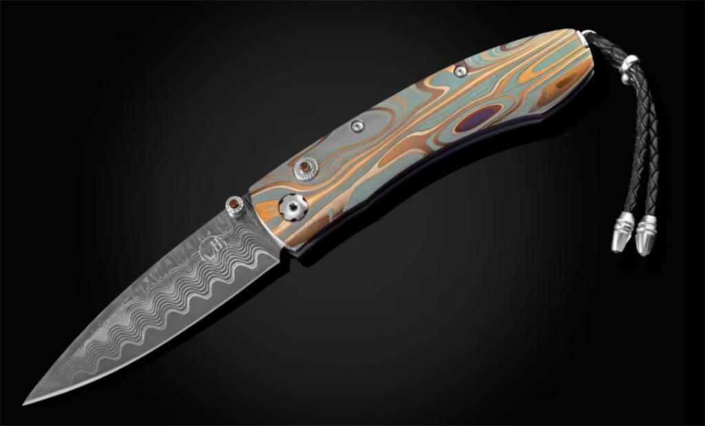Williamn Henry Monarch āGolden Wave' Laser-engraved Titanium Pocketknife