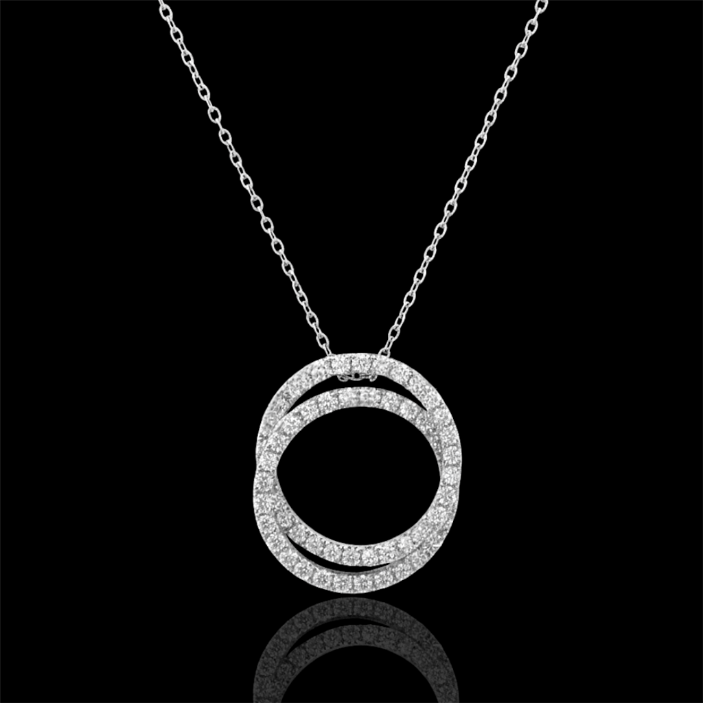 Eternity Diamond Interlocking Circle Necklace
