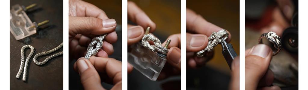 Sterling Silver Black Rhodium Love Knot Bracelet