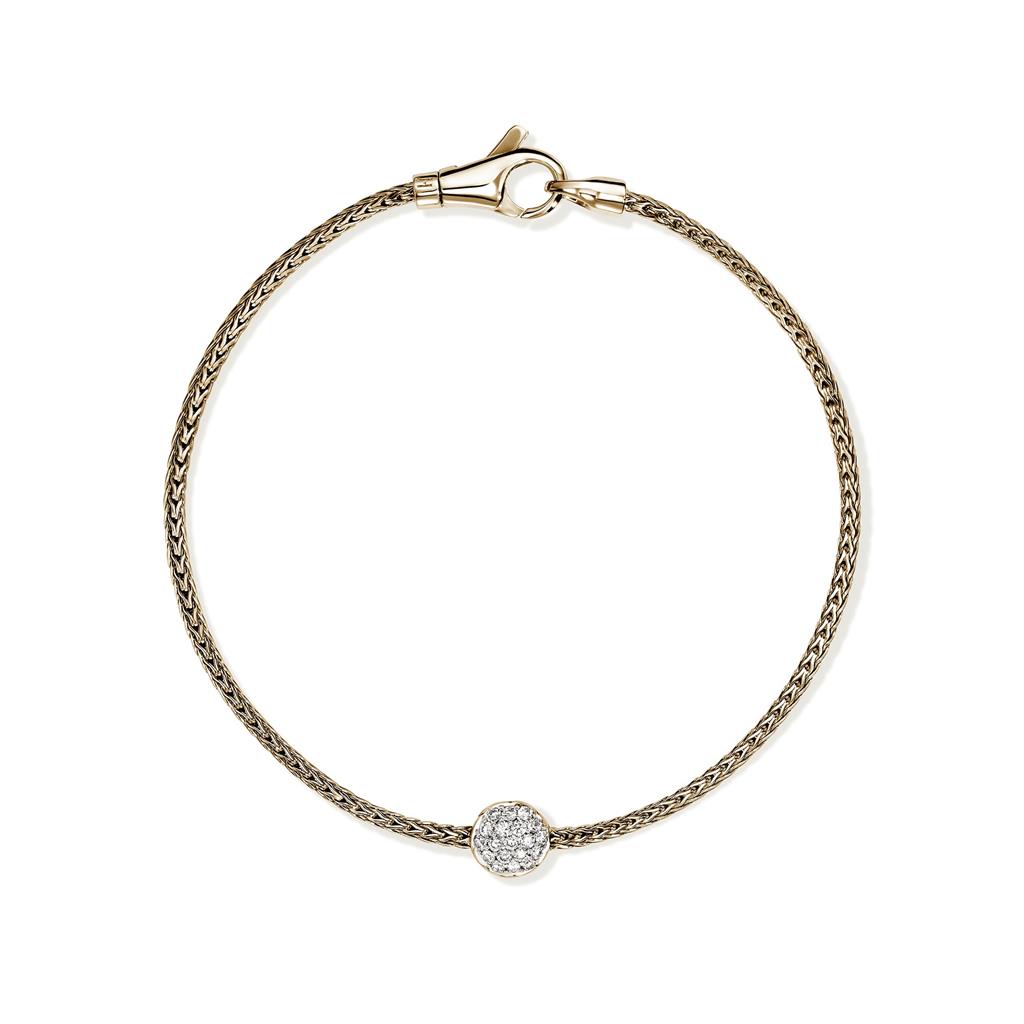 14kt Yellow Gold Essentials Diamond Pavé Single Station 1.8mm Bracelet BUGGX987612DIXUM