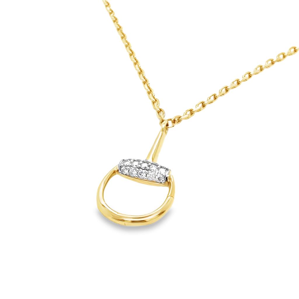 14K Yellow Gold Diamond-Cut Paperclip Chain with Diamond Charm Holder Pendant