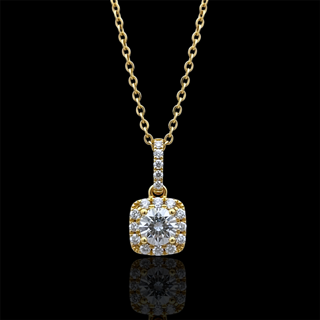 Eternity Square Halo Diamond Pendant