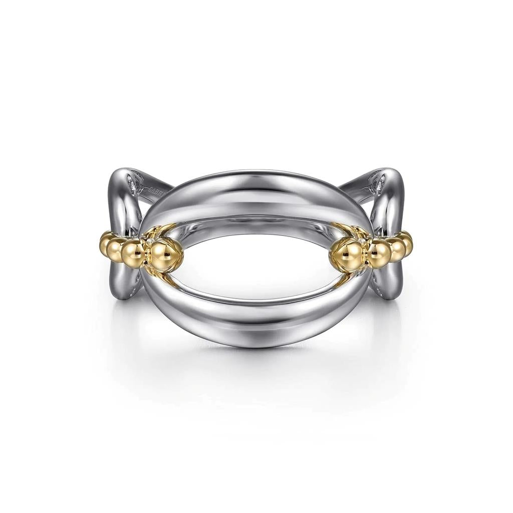 Bujukan Link Ring in 14K Yellow Gold & Sterling Silver