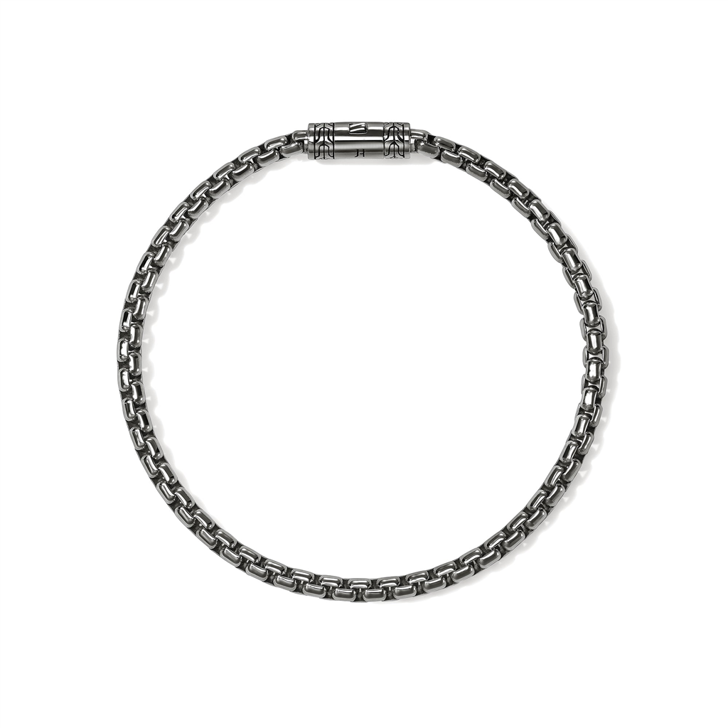 Dark Sterling Silver 3.7mm Box Chain Bracelet