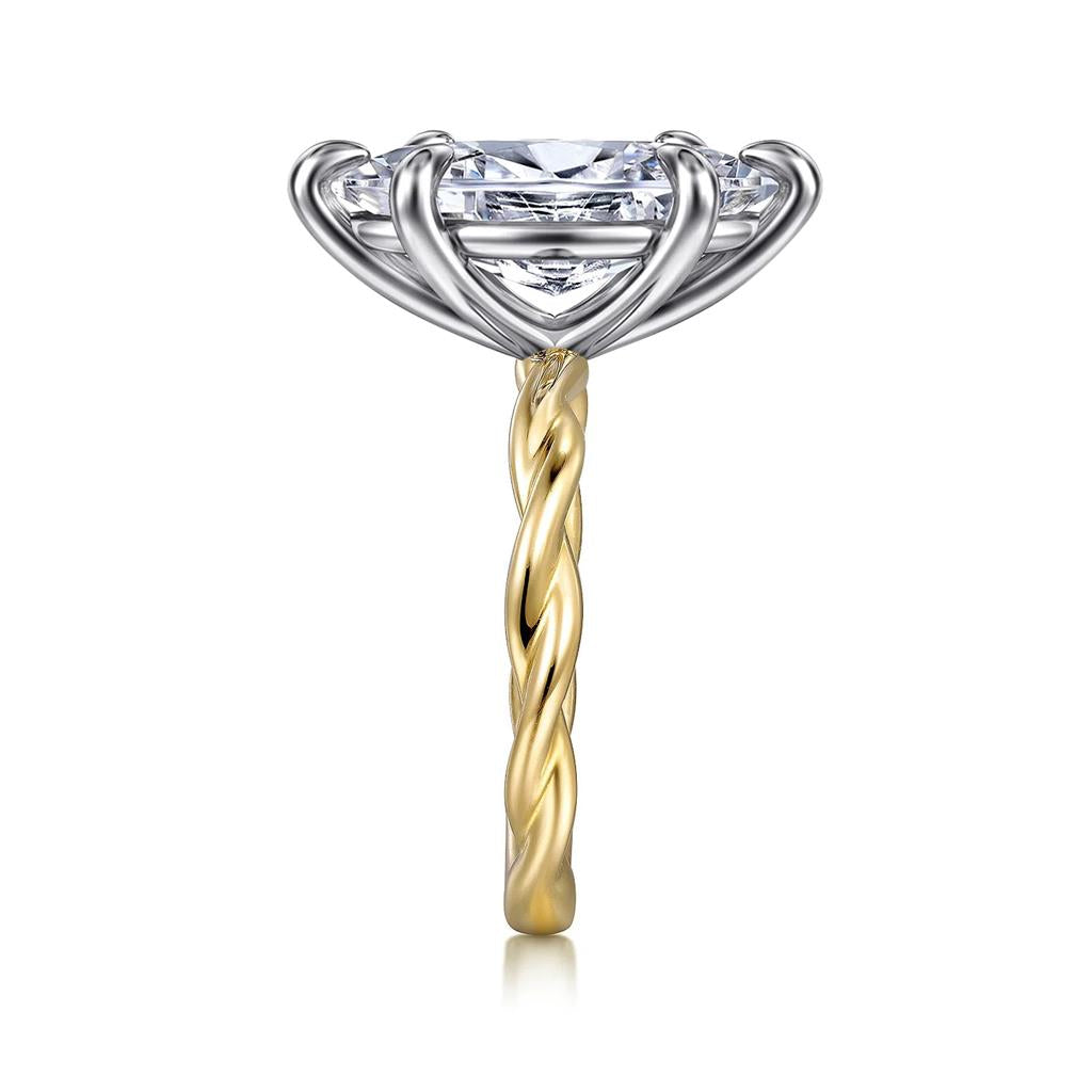 14kt Two-Tone Marquise 6-Prong Diamond Engagement Ring