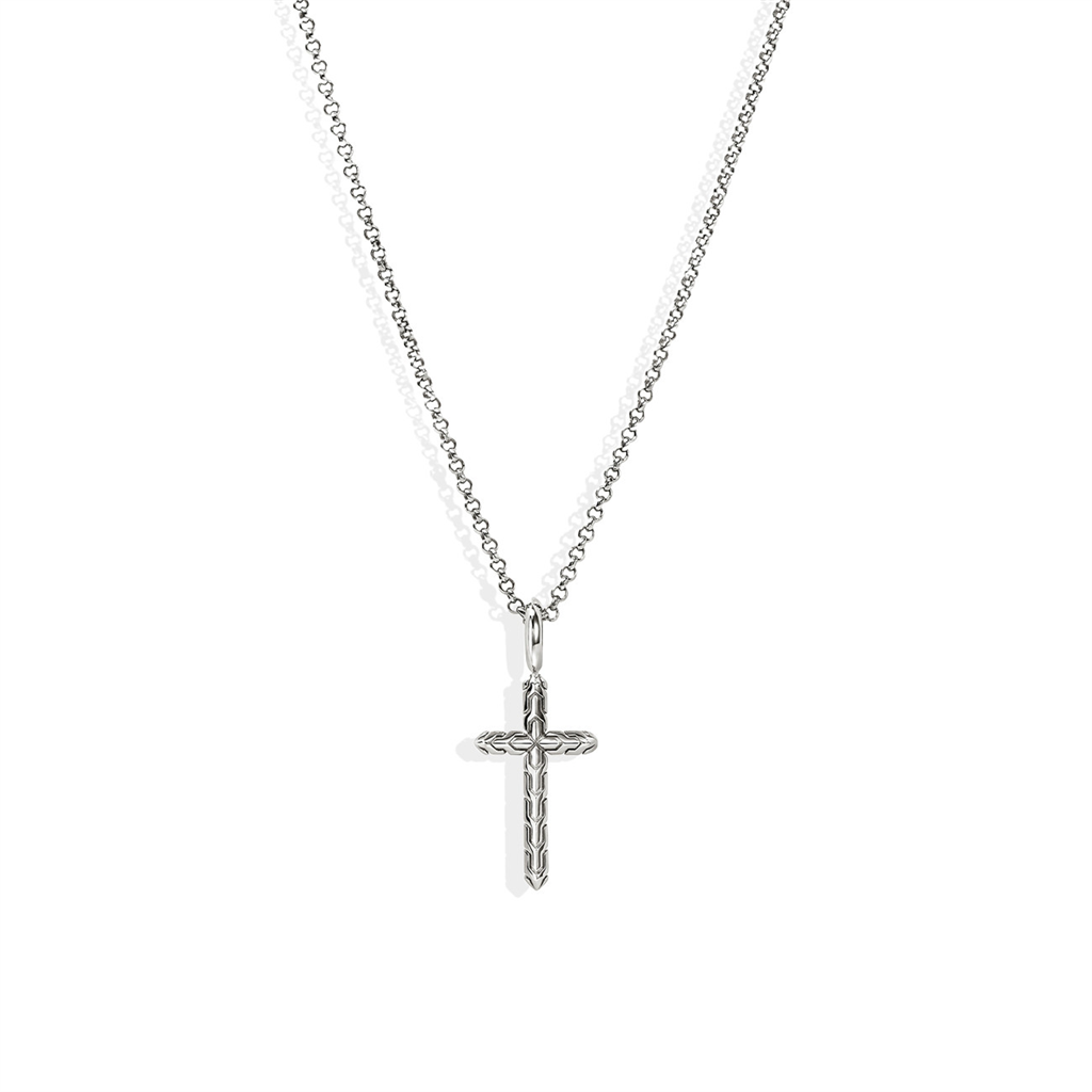 Sterling Silver Essentials Cross Necklace – Adjustable 16–18