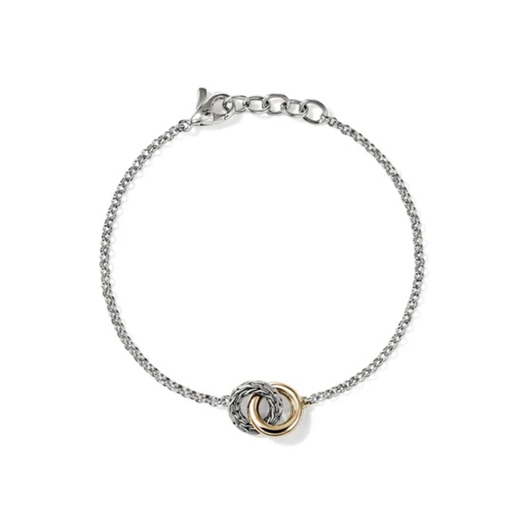 Sterling Silver & 14kt Yellow Gold 2mm Essential Interlinking Bracelet