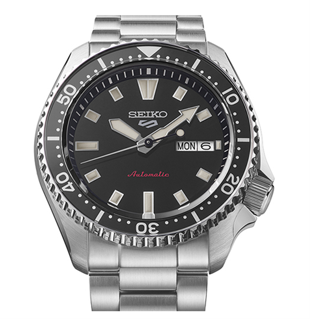 Seiko 5 Sports Stainless Steel Black Index Dial SKX Series Watch ā Ref. SRPL85