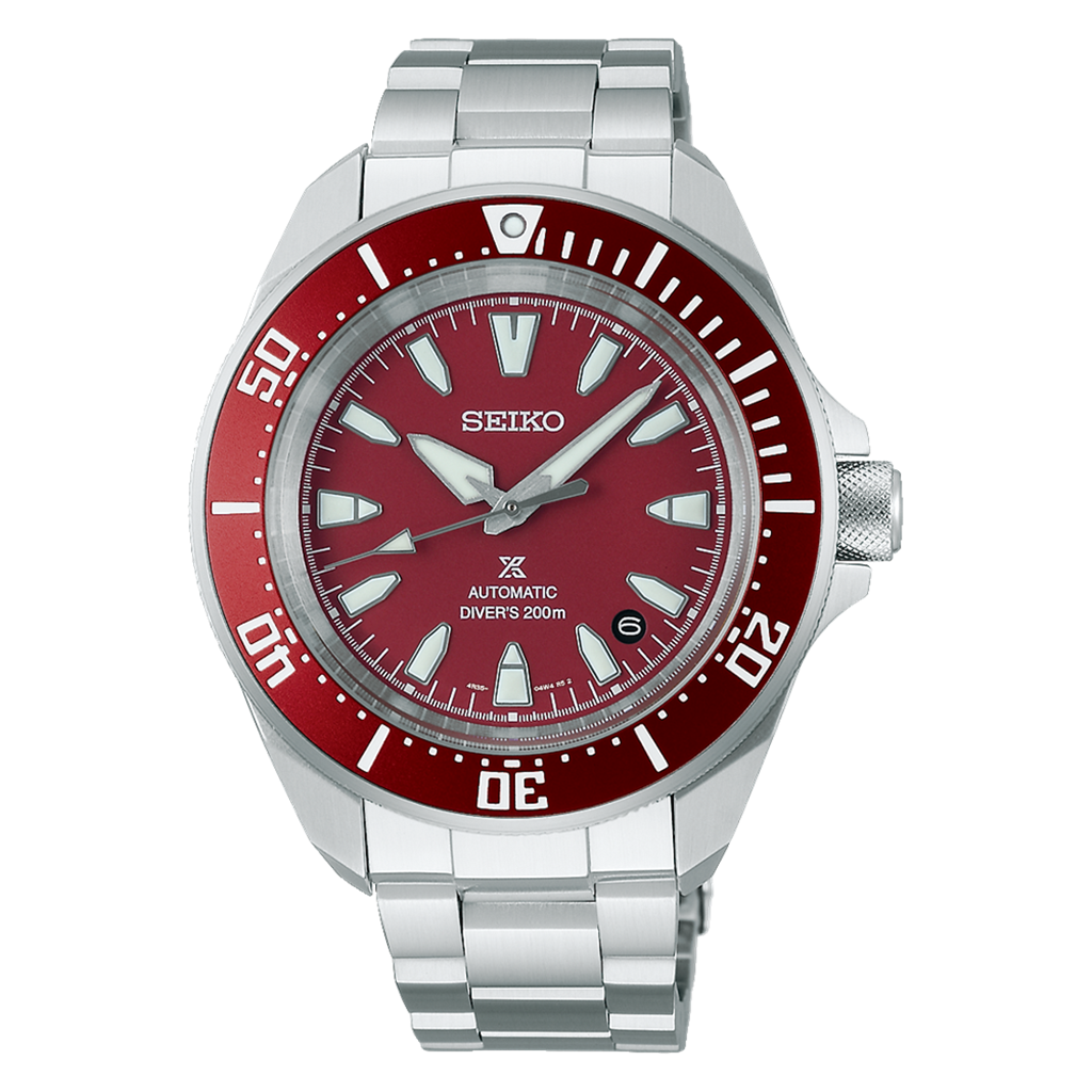Seiko Prospex Diver Stainless Steel Red Dial Automatic Watch – Model SRPL11