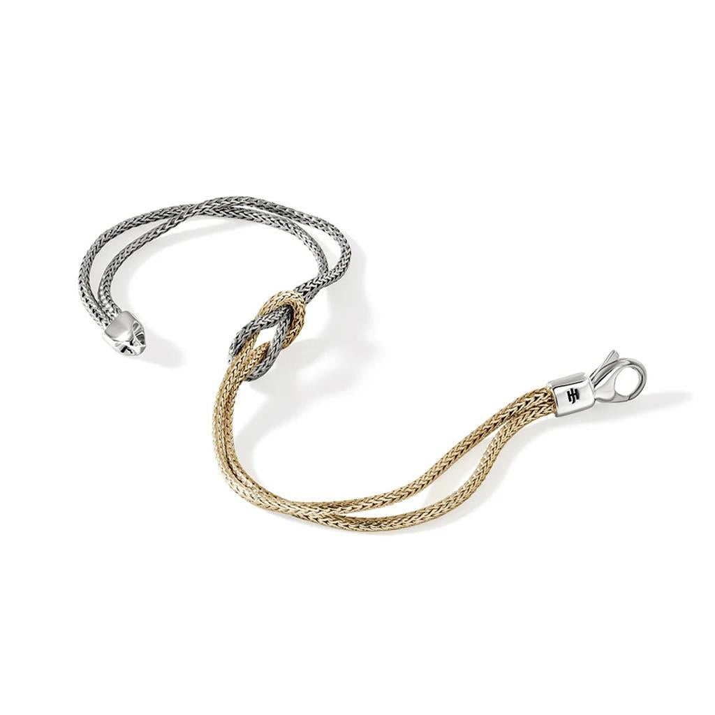 Love Knot Bracelet – 1.8mm Sterling Silver & 14kt Yellow Gold BUZZ900776XUM