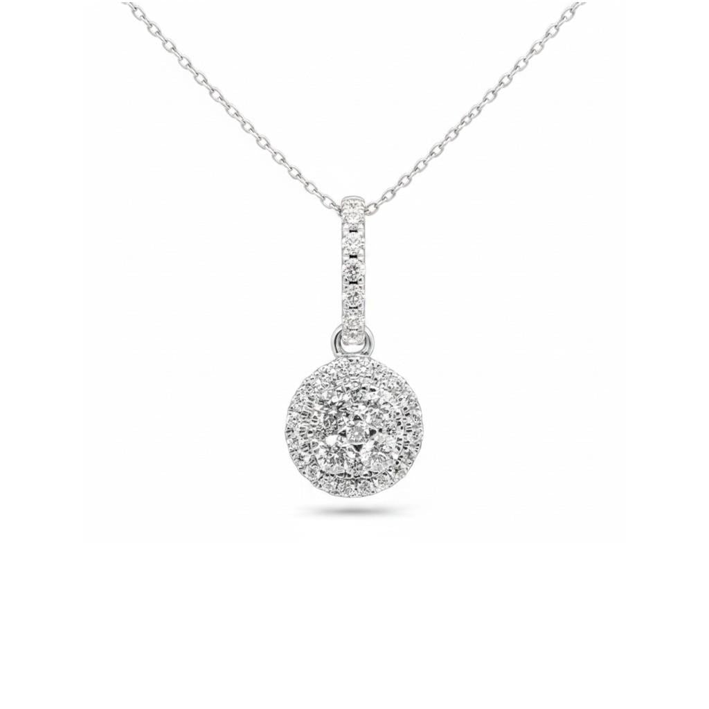 14K White Gold Diamond Cluster Pendant 0.25ct