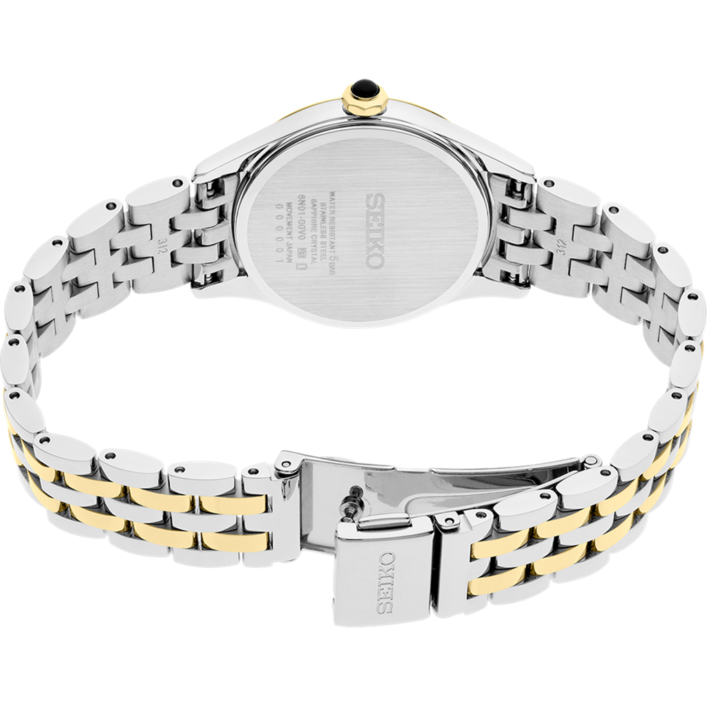 Seiko Essentials Two-Tone Stainless Steel Silver Roman Numeral Dial Watch – Ref. SUR612