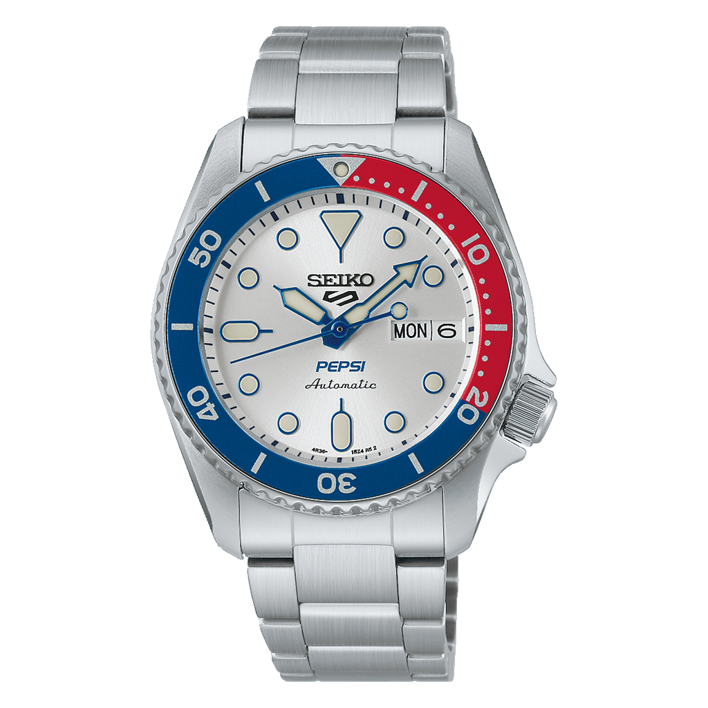 Seiko 5 Sports SRPL99 “Pepsi” Limited Edition Stainless Steel Silver Dial Automatic Watch