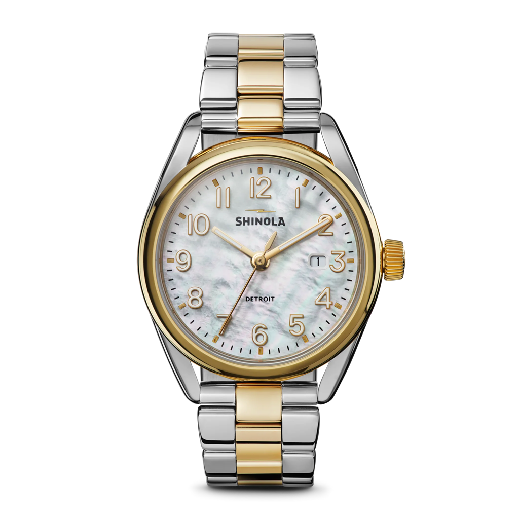 Derby S0120282835 Two-Tone Stainless Steel & Yellow-Gold Mother-of-Pearl Arabic Dial