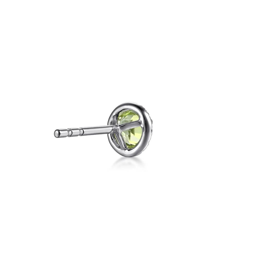 14K White Gold Peridot Stud Earrings