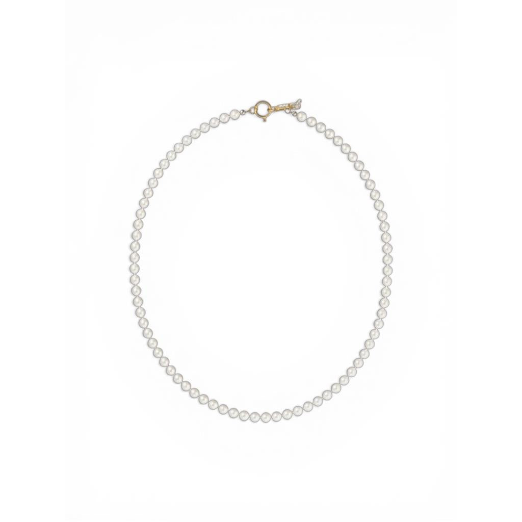 18Kt Yellow Gold Cultured Pearl Strand Necklace