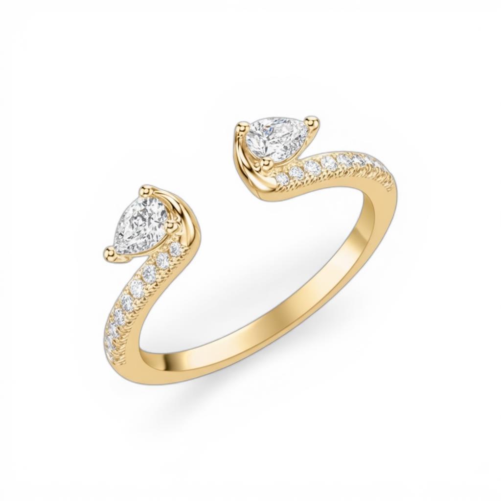 14KT Yellow Gold Open Diamond Ring Enhancer