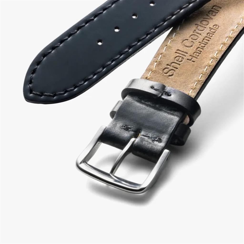 Nomos Watch Strap ā Horween Genuine Shell Cordovan black, 17 mm- XS