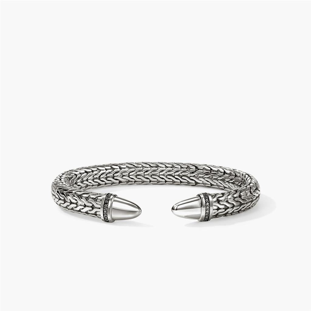 Spear 50 Silver Flex Cuff with Black Diamonds CBP988982BDIXXL