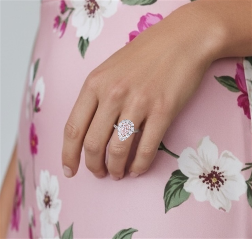 GIA Certified 4.74 Carat Fancy Orangy Pink Diamond Ring