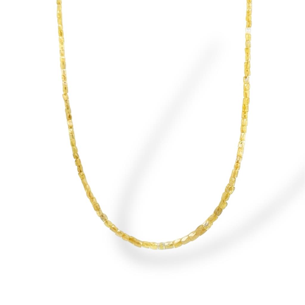 14kt White Gold 12.50ct Green Diamond Bead Strand Necklace ā 17"