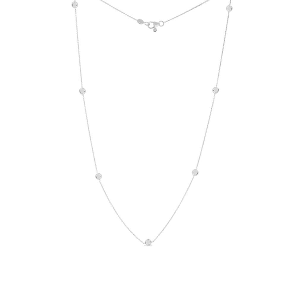 18K White Gold 7-Station Diamond Necklace