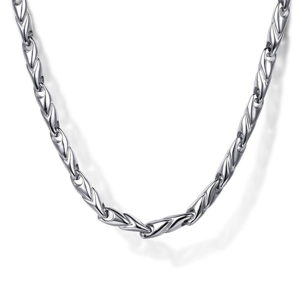 24" 925 Sterling Silver Hollow Men's Link Chain Necklace