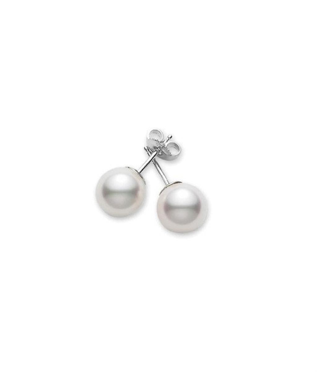 14kt White Gold 6.5mm Pearl Stud Earrings – AAA Quality
