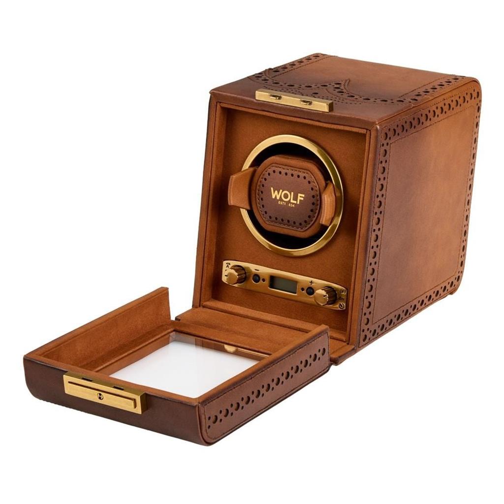 Wolf Brogue Single Watch Winder 440106 – Burnished Brown