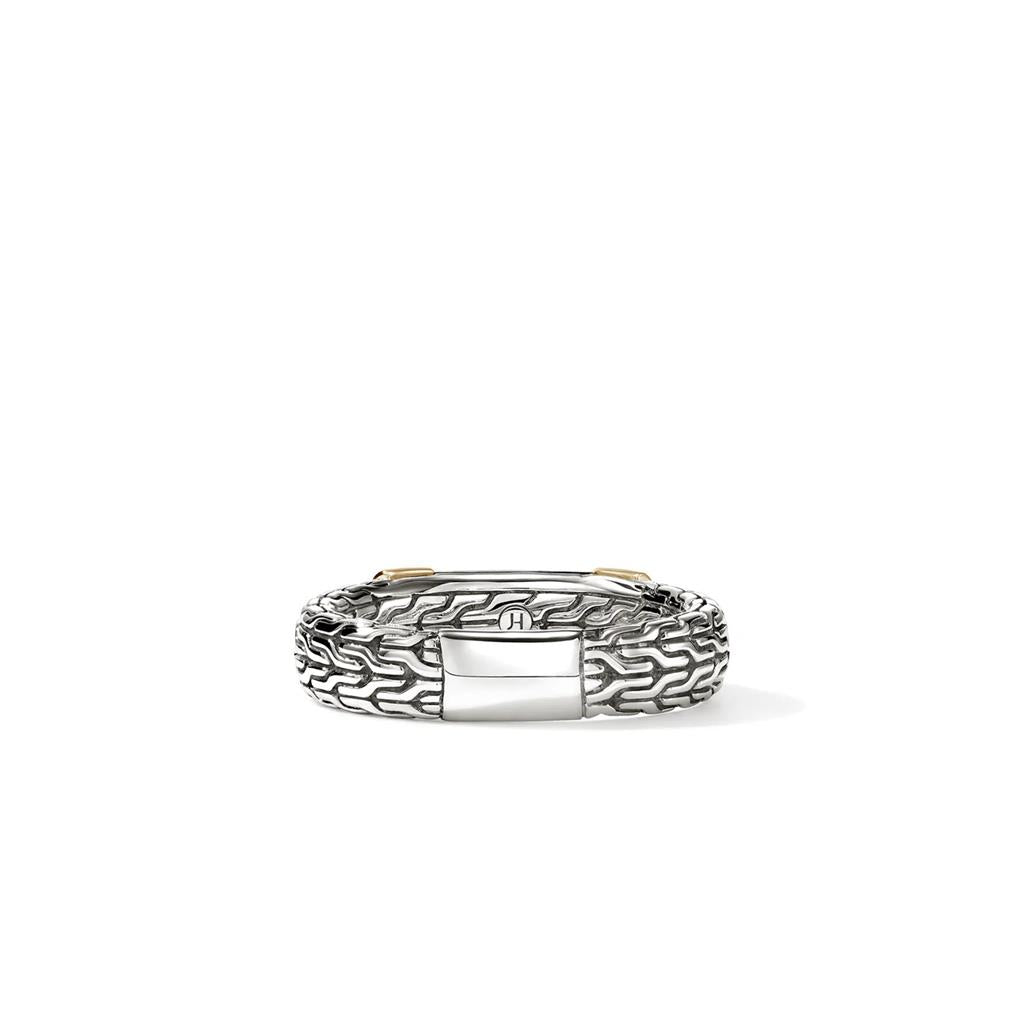 Essential Pavé Diamond Ring – 5mm Sterling Silver & 14kt Yellow Gold RZZP988702DIX7