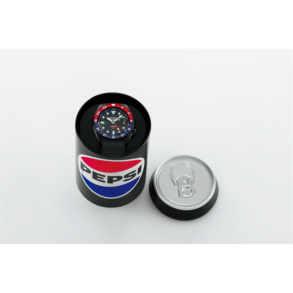 Seiko 5 Sports SSK047 “Pepsi GMT” Limited Edition Stainless Steel Black Dial Automatic Watch