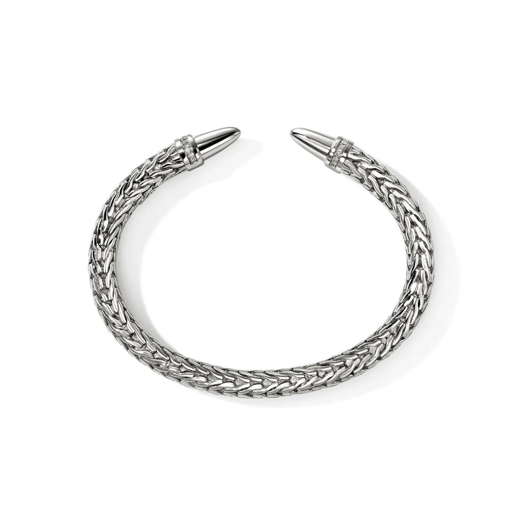 Spear 50 Flex Cuff Bracelet – 8.9mm Sterling Silver with 0.25ct Black Diamond Pavé CBP988982BDXIM