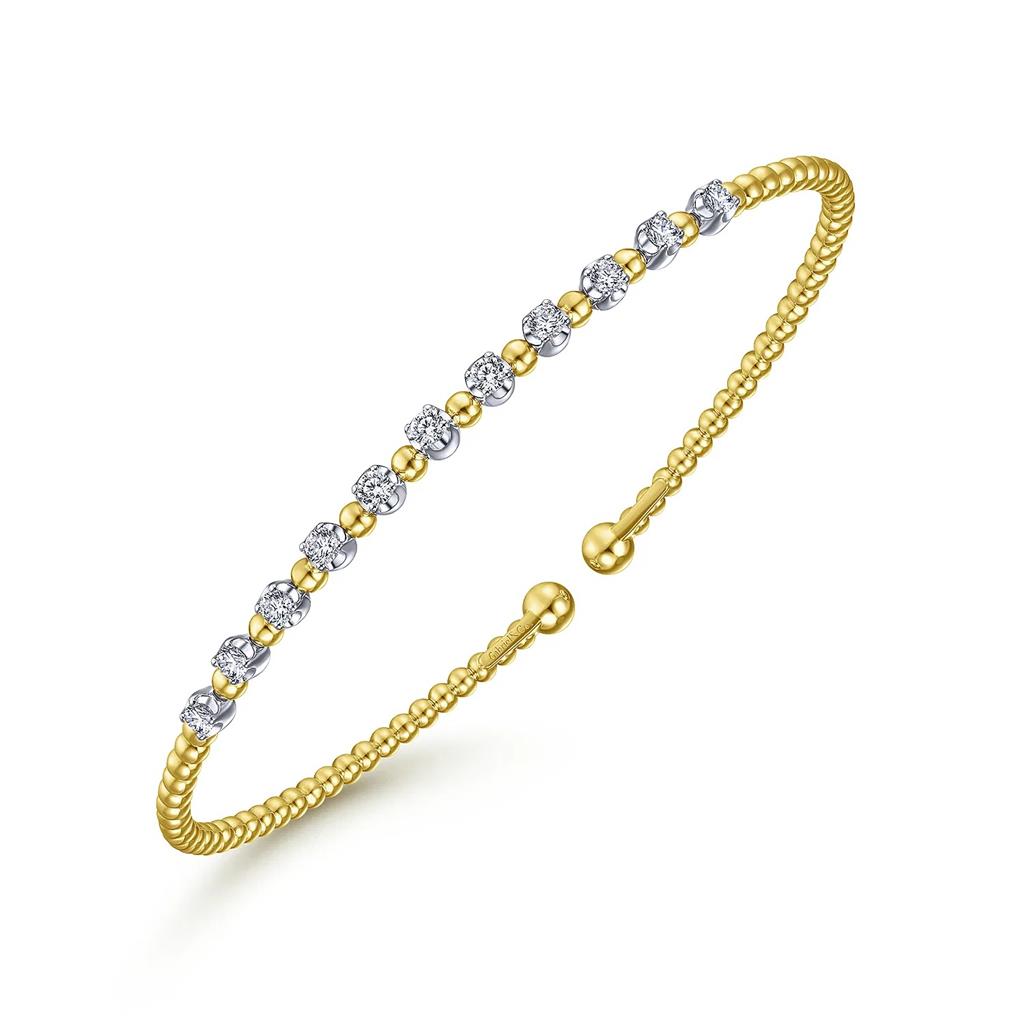 14kt Two-Tone Bujukan Split Bangle Diamond Bracelet BG4279-6M45JJ