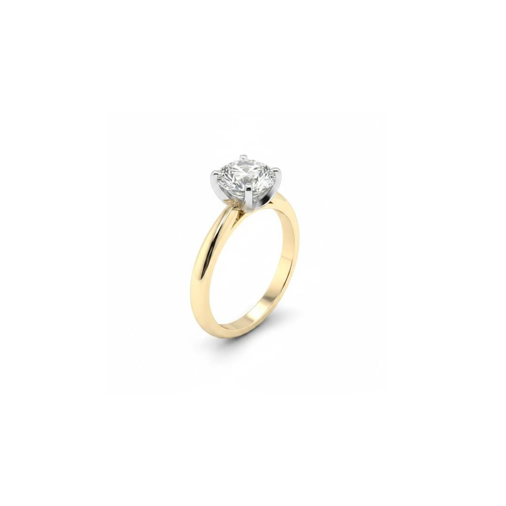14K Two-Tone 4 Prong Solitaire Diamond Engagement Ring | 1.00ct