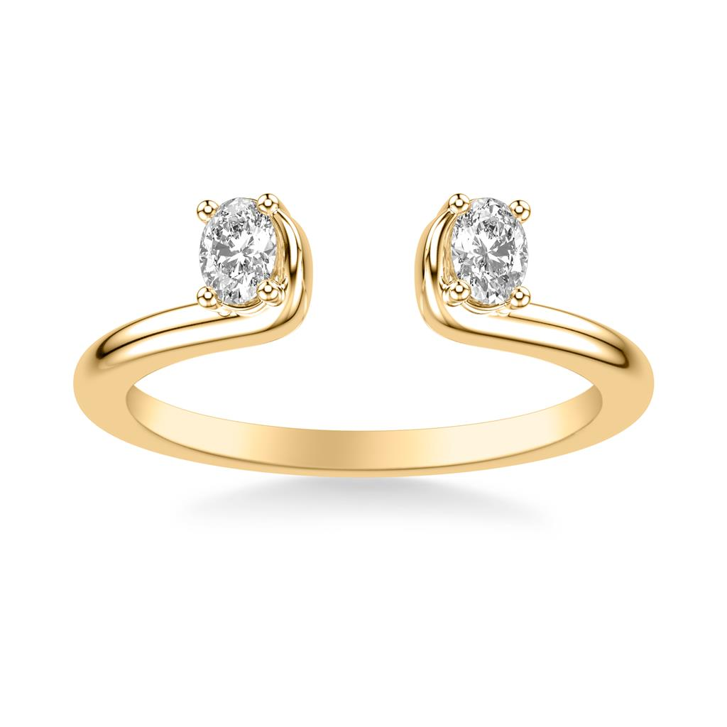 14KT Yellow Gold Diamond Open Enhancer Wedding Band Designed By Frederick Goldman