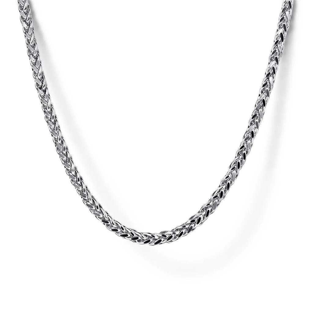 Gabriel & Co. Gent's Sterling Silver 22" Solid Wheat Chain Necklace