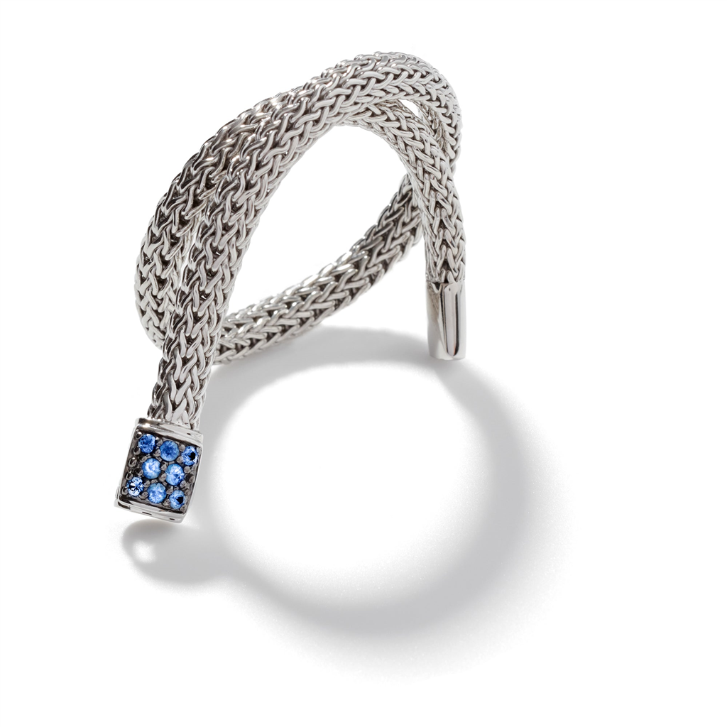 Sterling Silver Lava Extra Small Chain Bracelet with Blue Sapphires BBS96002BSPXUM