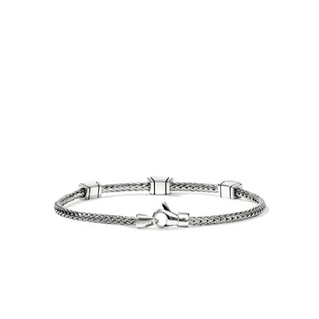 Sterling Silver & 14kt Yellow Gold 3-Station Diamond Icon Bracelet