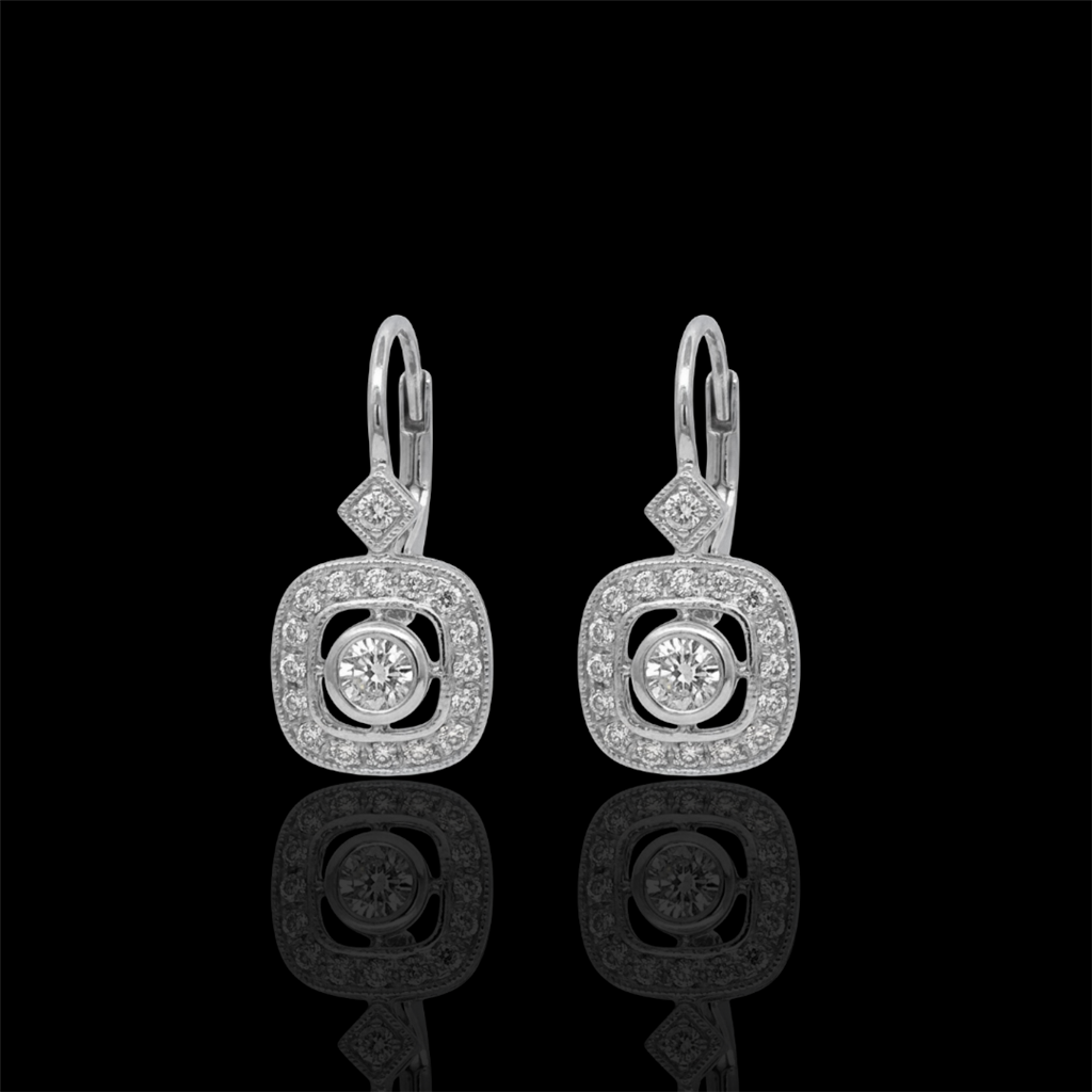 Eternity Vintage Halo Diamond Earrings