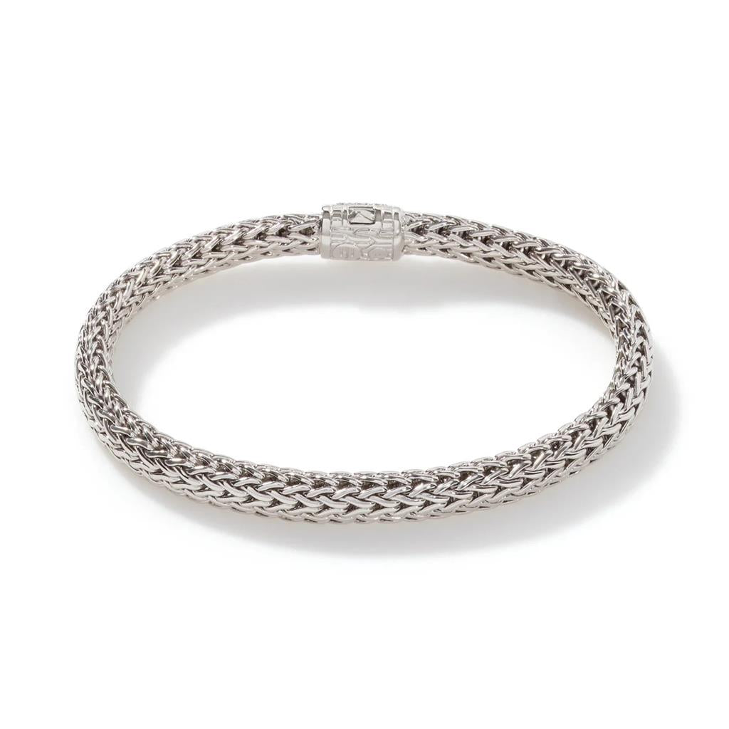 Sterling Silver 6.5mm Classic Chain Diamond Bracelet