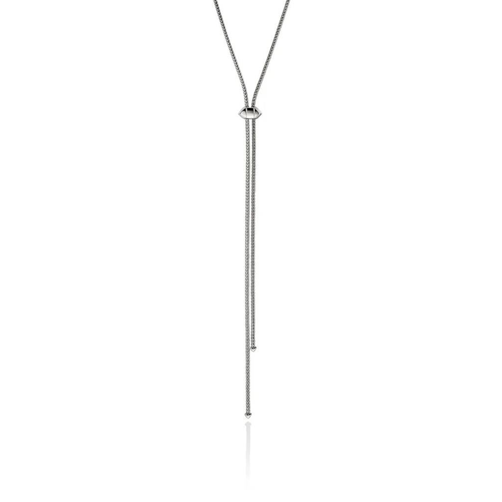 Sterling Silver Diamond Icon Stud Lariat Necklace