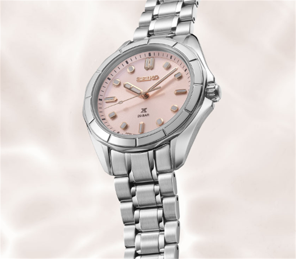 Seiko Prospex Stainless Steel Pink Index Dial Sea Watch 