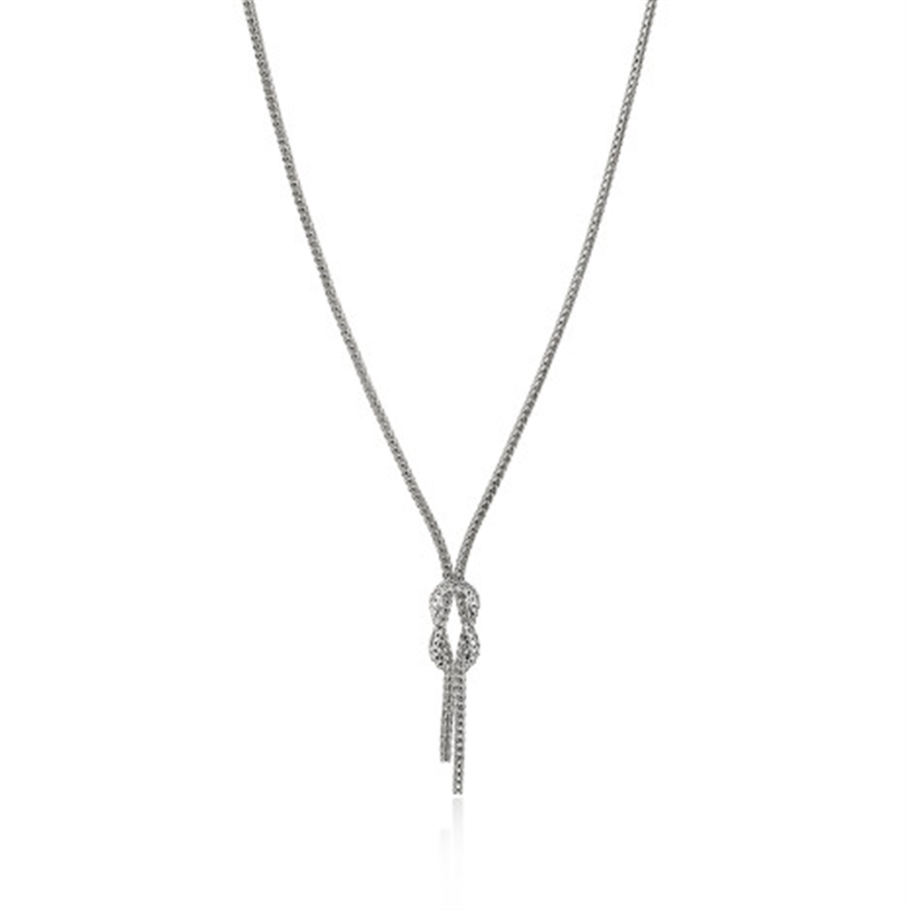 Sterling Silver 1.8mm Love Knot "Y" Necklace