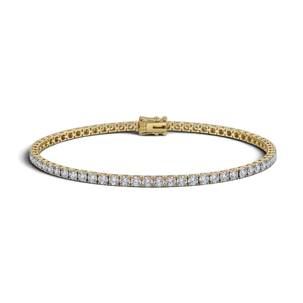 14KT Yellow Gold Diamond Tennis Bracelet