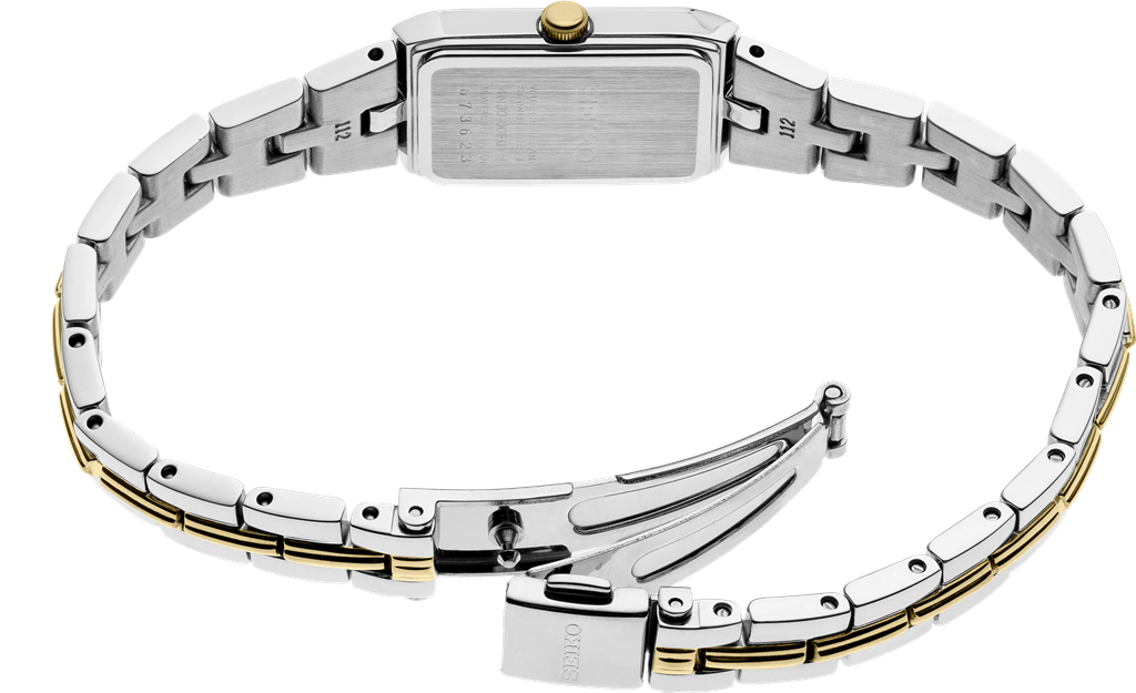 Seiko Essentials SWR044 Two-Tone Stainless Steel White Dial Watch