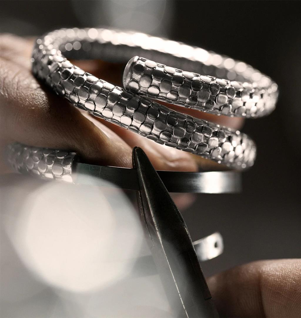 Dot Coil Bracelet, Sterling Silver